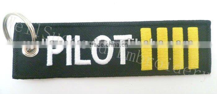Pilot Embroidery Keychain/key tag/keyring