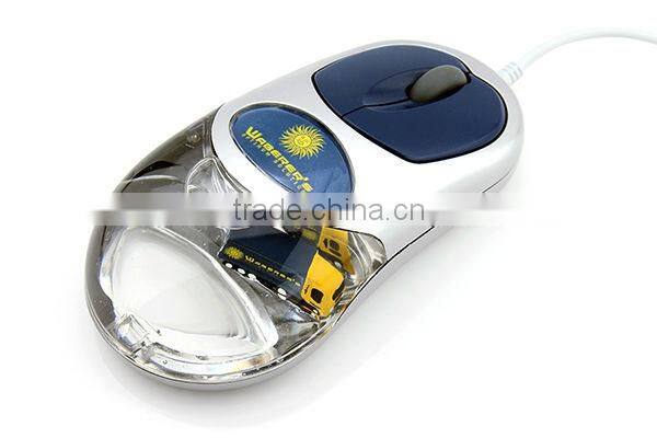 usb wired computer mouse with aqua and floater inside