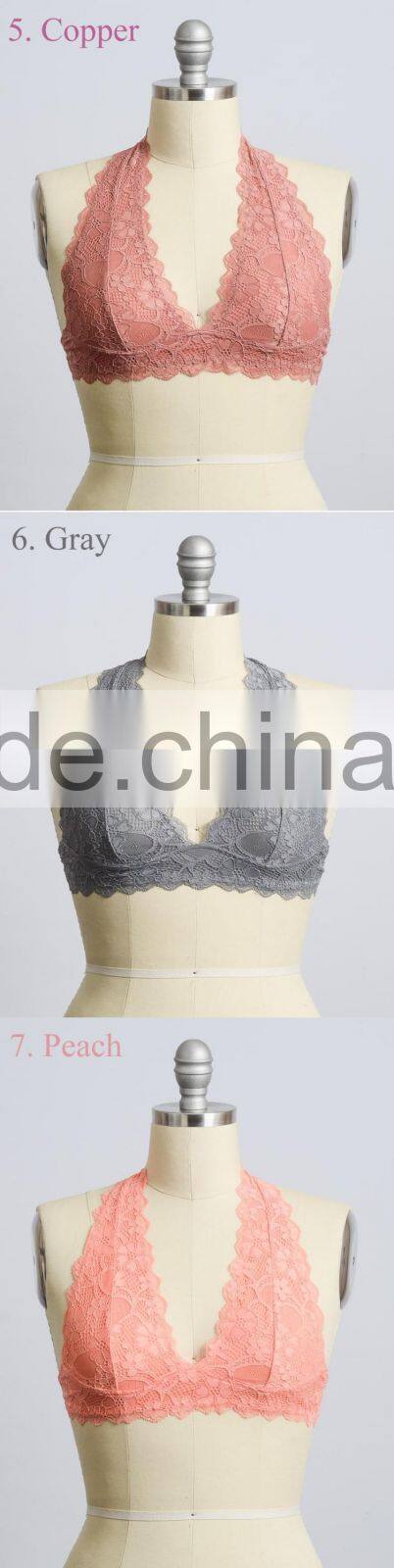 Hot Sale American Style Women Bralette Lace Halter Top Bralette