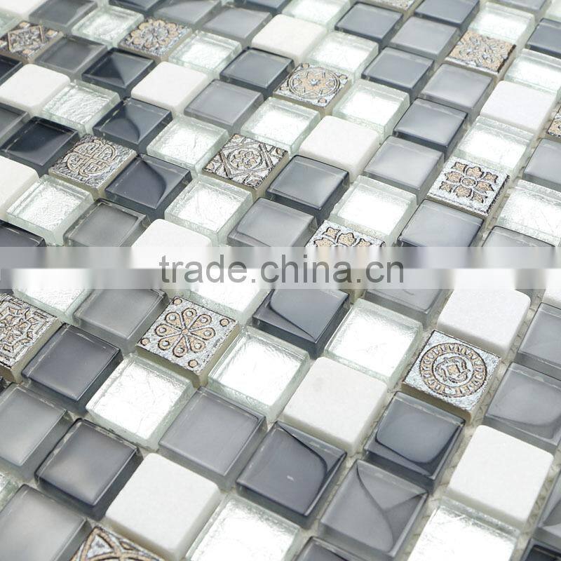 Crystal Glass Mosaic for Wall Tile and bordered Tile D-01