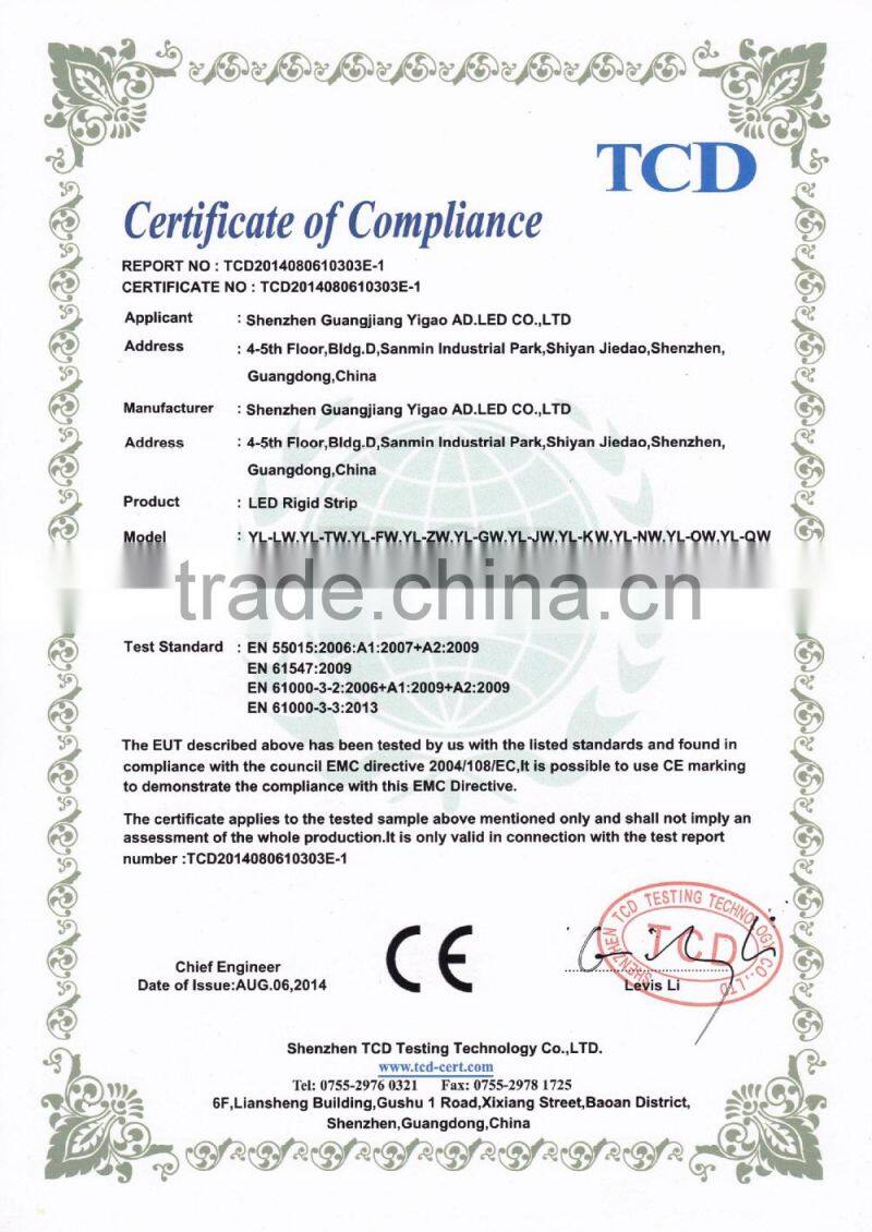 CE/RoHS IP 67 width 8mm super slim led light bar