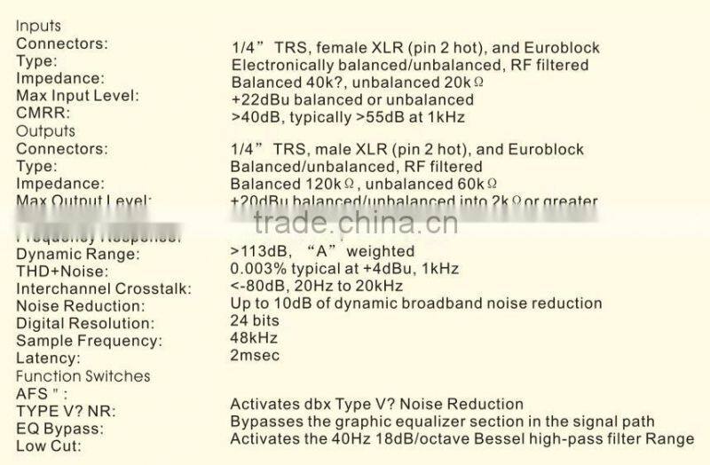 EQ-2231 spe audio dual 31 band digital dbx equalizer