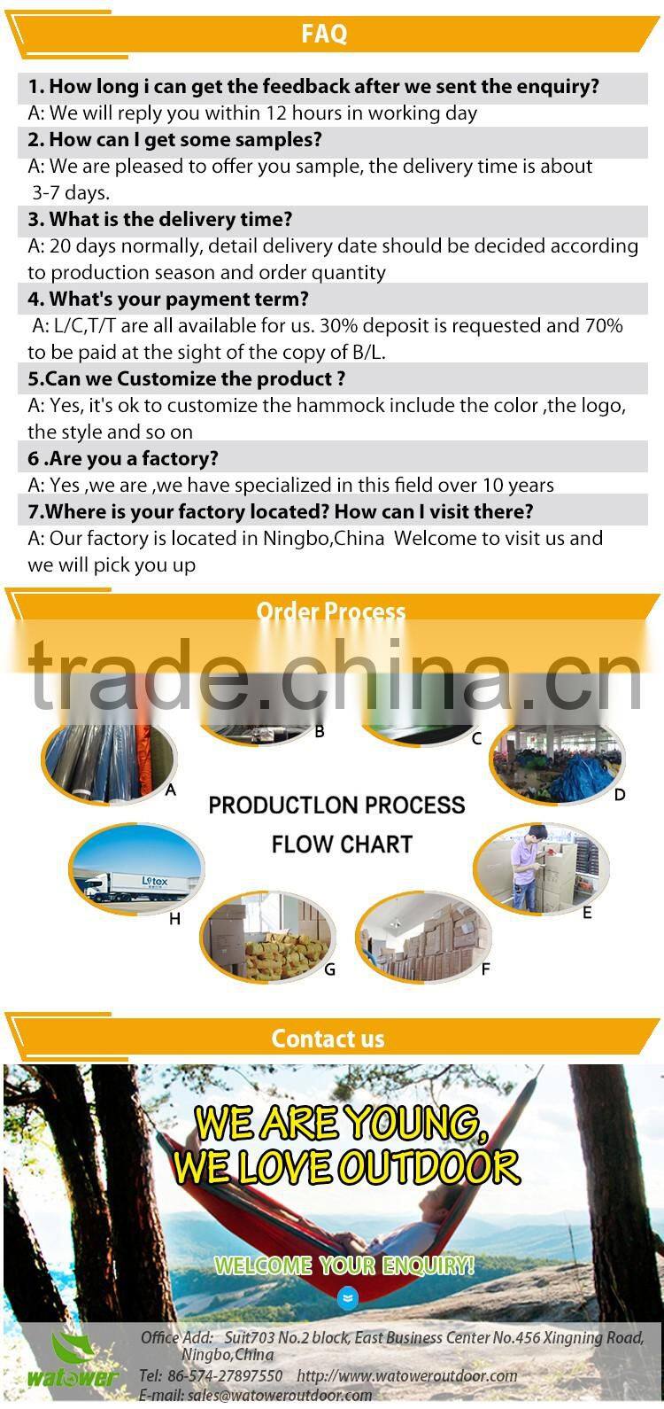 NBWT 3 days sample lead time breathable hammock tree hanging straps