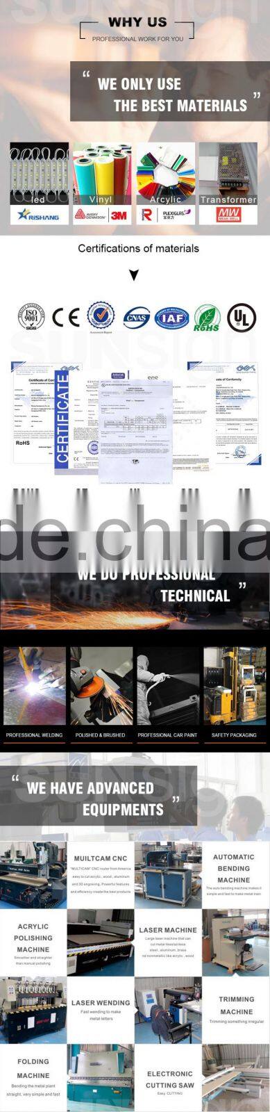 Cheap High Brightness Waterproof Acrylic Signage