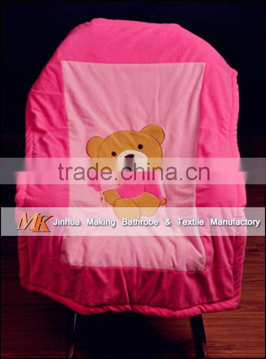 elegant patterns of Cartoon animal embroidered kids coral fleece baby & infant blanket