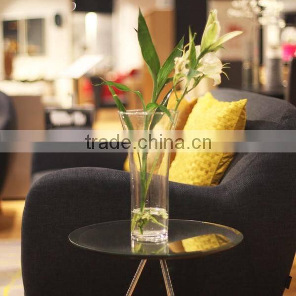 China home decoration wholesale white / black / red / yellow / blue / green / purple flower glass vase