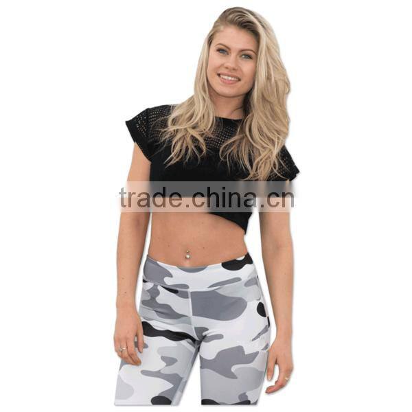 2016 oem custom high quality mesh fabrics sexy crop top wholesale