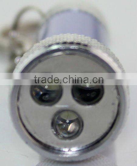 3 LED Mini Aluminum flashlight with Keychain