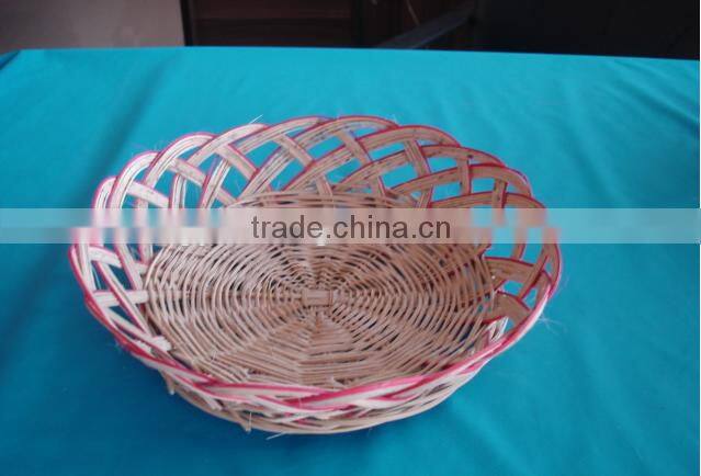 Round hollow bamboo household draining basket