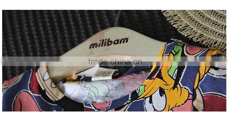 2016 Colorful Cartoon Printing Casual Round Neck Children T-shirt