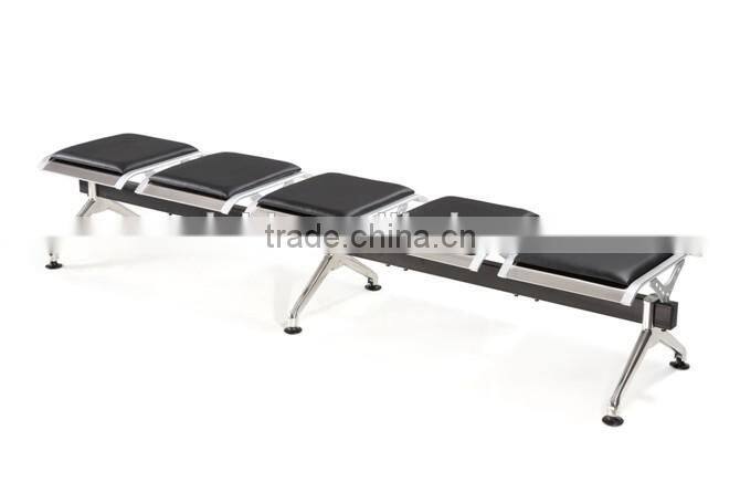 Retail hospital waiting room chair, modern railway bus station waiting seat with PU cushion