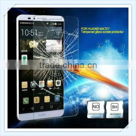 High quality tempered glass screen protector for HuaWei MATE7,9H,2.5D, tempered glass screen protector