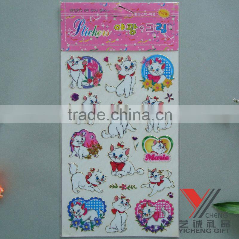 Beautiful laser sticker glitter butterfly sticker craft for promotion