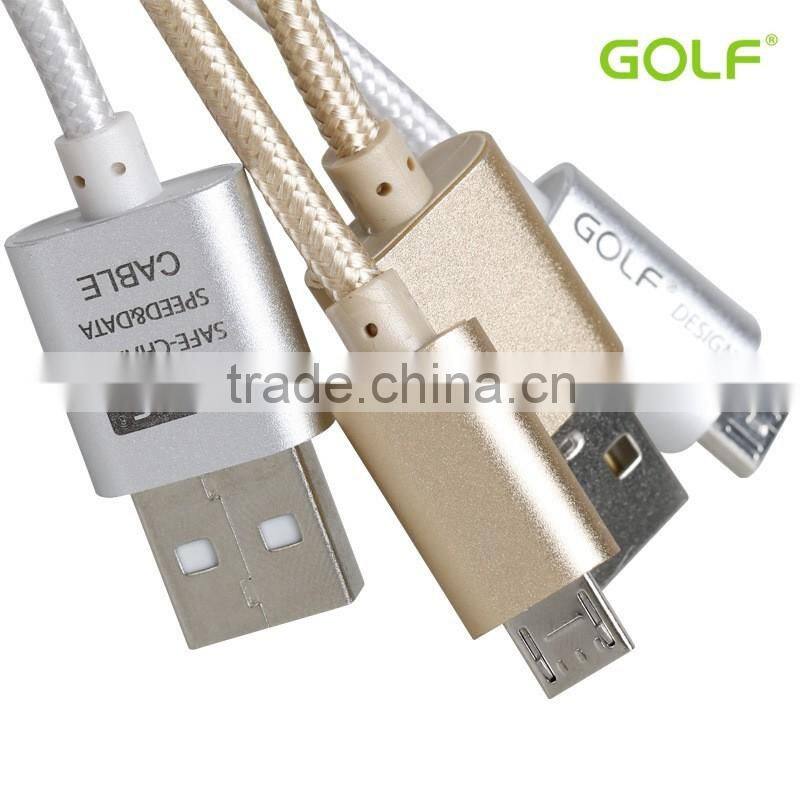 Original GOLF 25cm/100cm/150cm/200cm/300cm Micro USB Metal Braided Data Charger Cable 2.1A Output For Xiaomi Huawei HTC Samsung
