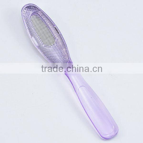 Plastic handle stainless steel foot file remove hard foot skin