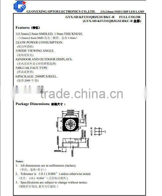 High brightneee Green 3528 smd diode for led lamp