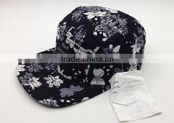 Wholesale Oem Cheap Custom Flat Brim Floral Wholesale Winter Corduroy 5 Panel Camper Hat