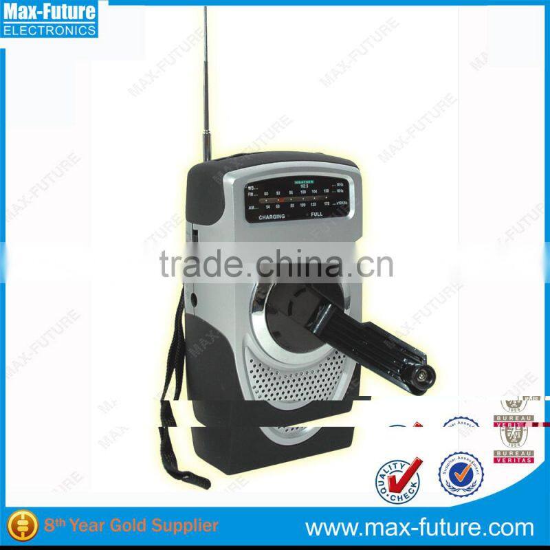 F-1702 Hand crank dynamo radio,am fm weather band radio,wind up radio