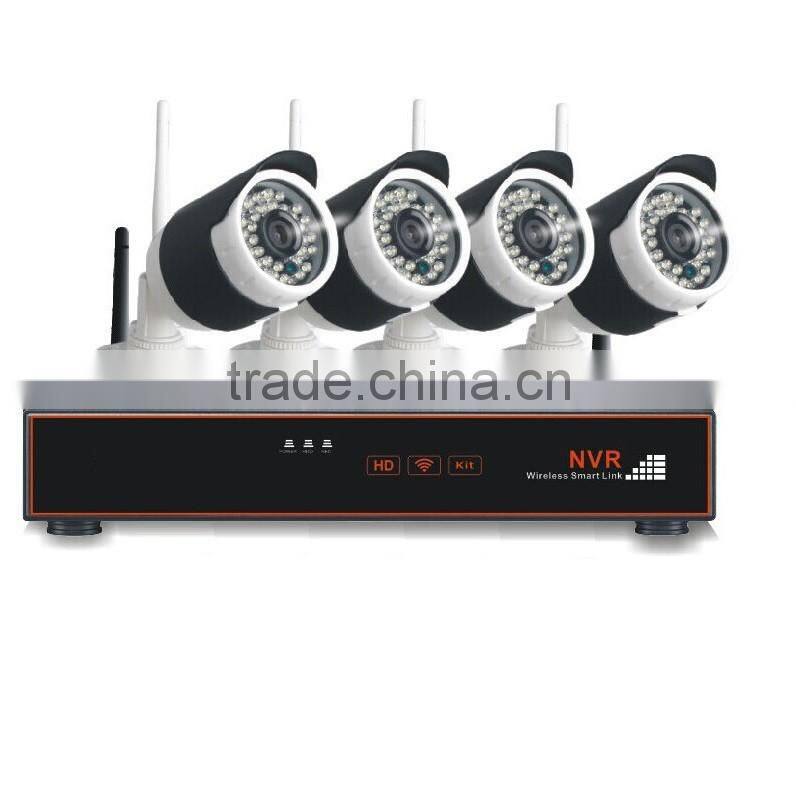 HD 1.3megapixel 4CH WIreless wifi ip camera nvr kit,wifi security camera kit