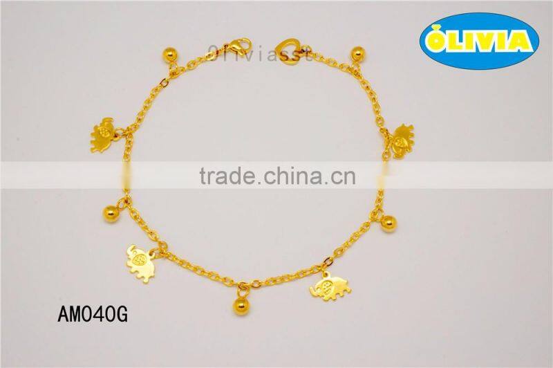 Olivia 2016 New Fashion Stainless Steel Jewerlry Simple Leaves design anklets for women