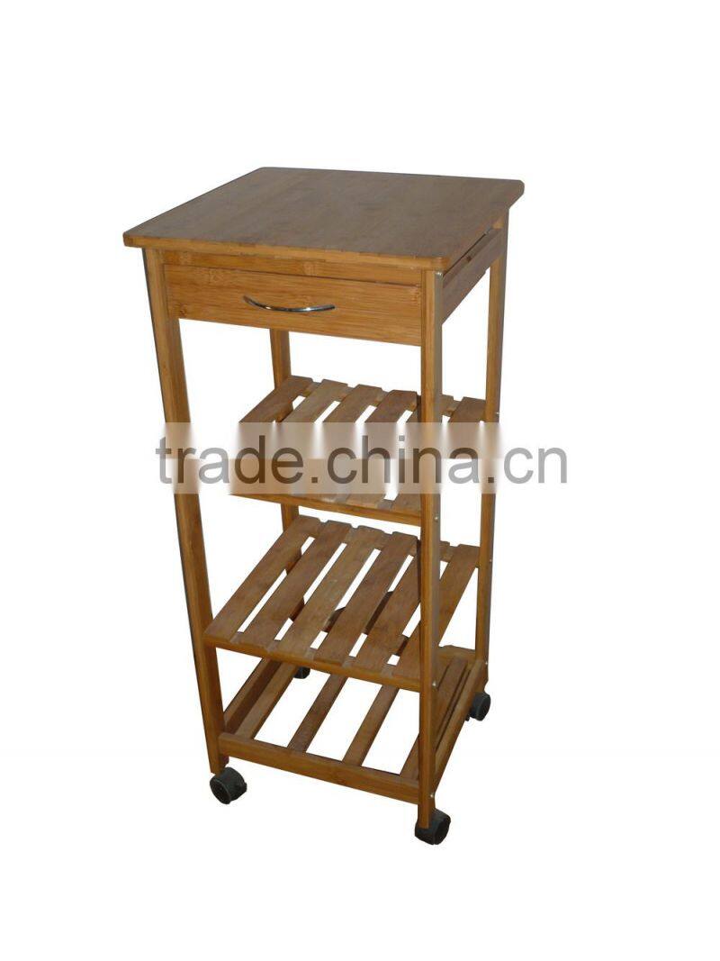 Nature wooden kitchen trolley new design /FSC