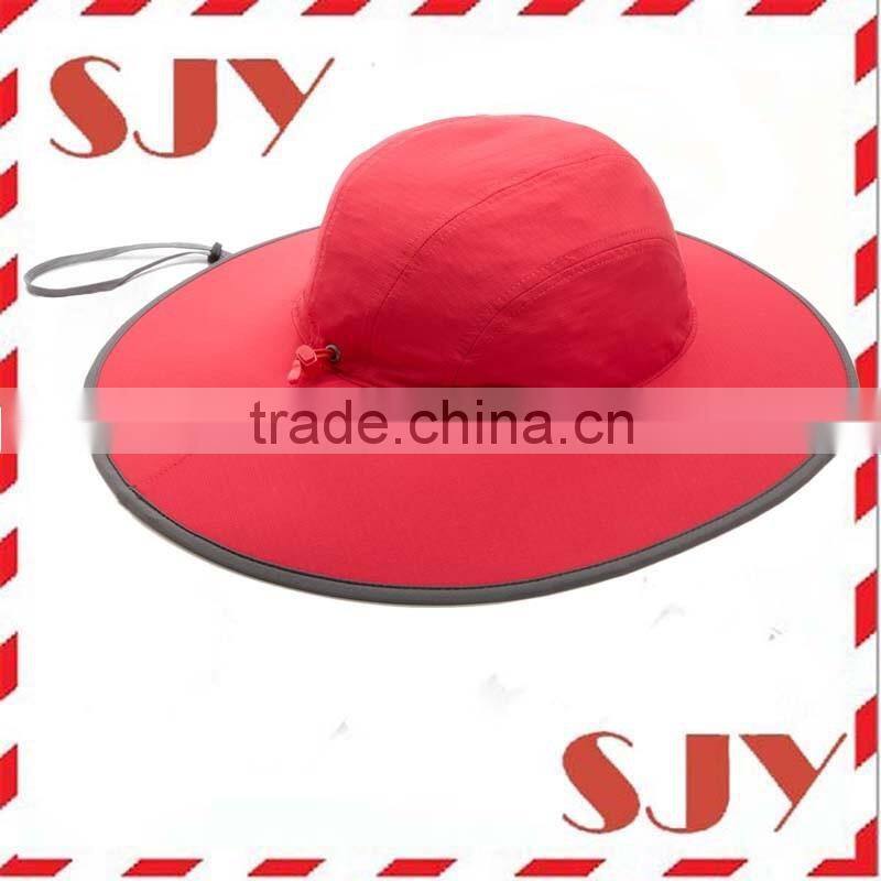100% polyester dri fit wide brim folding women sun hats