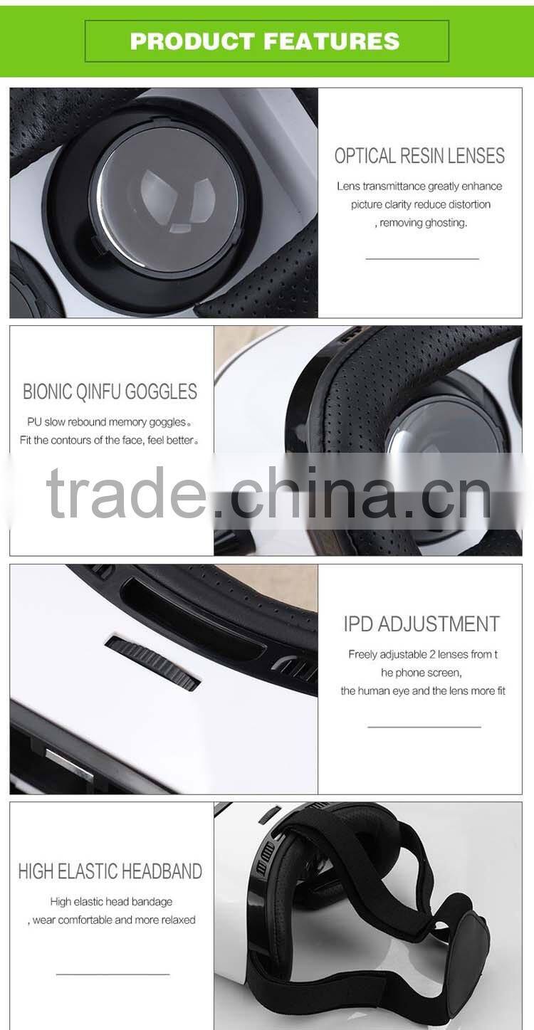 Head-Wearing 3D VR Box Virtual Reality 3D Media Player Glasses for 4 inch- 6 inch Smart Cell Phone