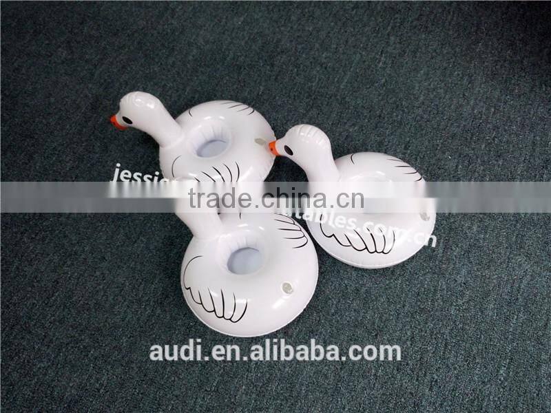 Plastic inflatable floating swan cup holders