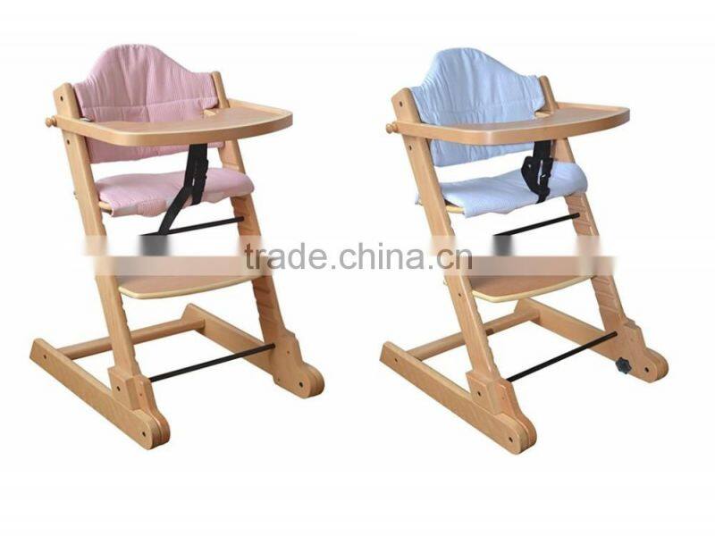 Solid Beech wood portable baby high chair