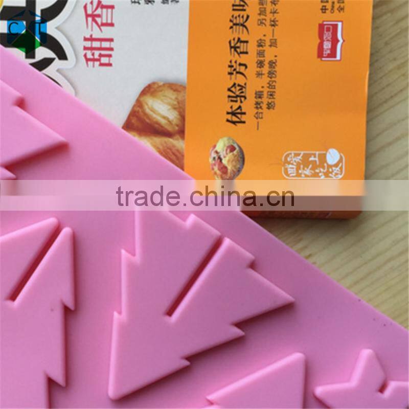 CTBED045 Christmas Gift New 3D Christmas Tree Mould Star Silicone Chocolate Mold Insert Set Up Christmas Trees