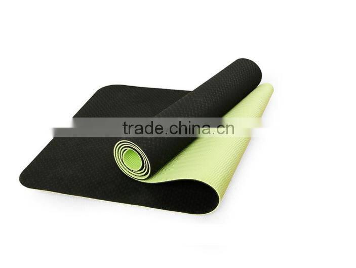 High Quality ECO-Friendly 6mm TPE Yoga Mat Indoor Fitness Equipments 2 Colors Yoga Mat