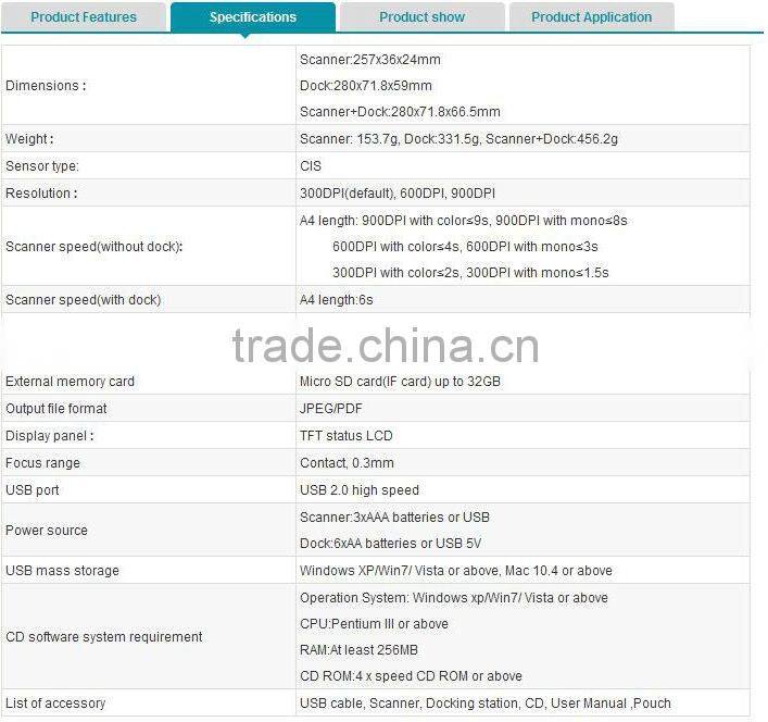 pocket wireless hand pen scanner