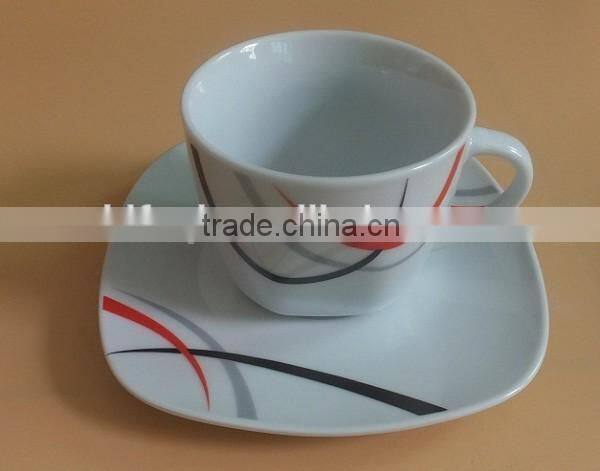Ceramic dinnerware with simple design for Hotel porcelain dinnerware item square porcelain crockery dinner sets