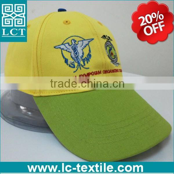 LCTN1863 supply yellow and green twon tone color design velvet baseball cap