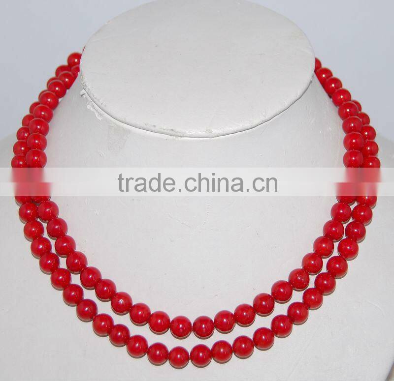 8mm 36inch Natural coral necklace wholesale turkish jewelry