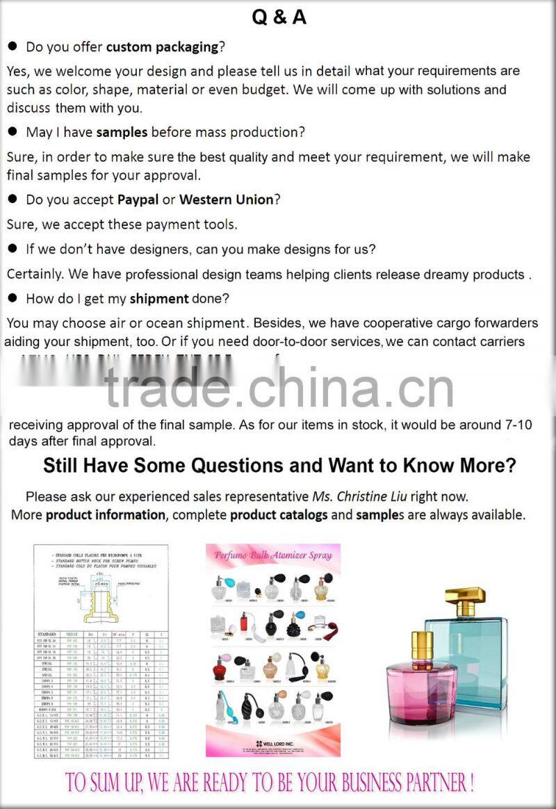 Classic custom made perfume spray glass bottle smart collection