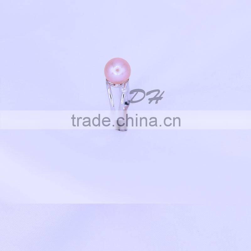 2015 Pearl Wedding Ring with zircon/925 Sterling Silver Pearl Rings