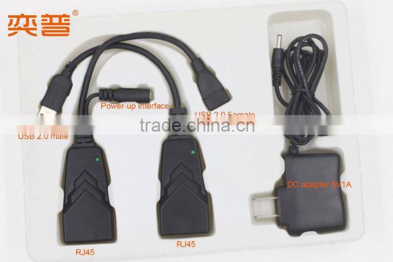 USB 2.0 cable Extender LAN amplifier for computer peripherals up to 100 m from computer