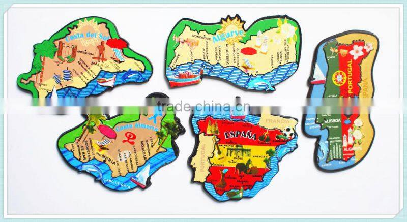 custom tourist souvenir printed rubber magnetic map