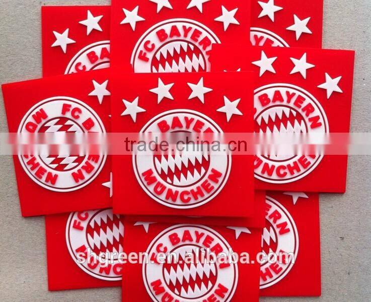 Soft company name rubber patch with sewing on