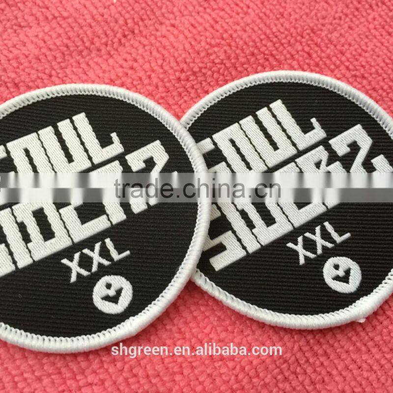 nice merrow border woven patch with iron on backing