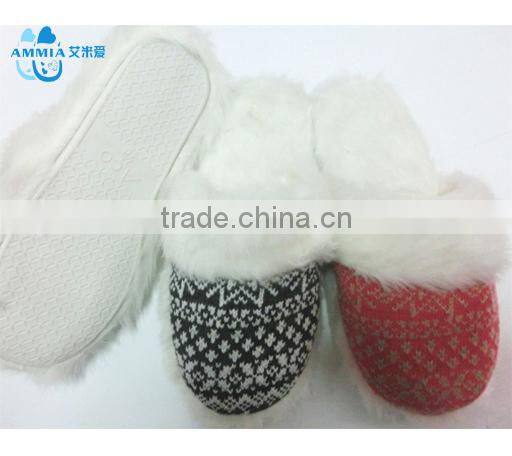 OEM Lady winter warm cashmere indoor terry plush slippers