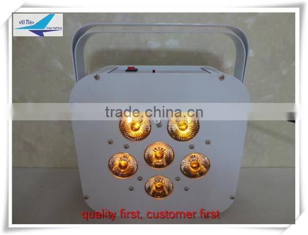 6in1 6x18w led dj wedding equipment battery wireless led slim par light