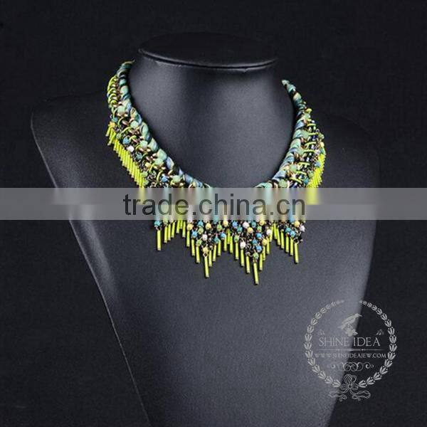 high quality colorful resin chunky statement necklace tin alloy fashion women pendant necklace 6390117
