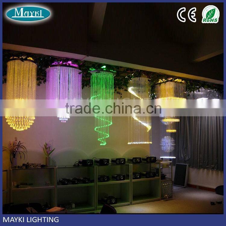 Fashion luxury crystal pendant lighting for project presentation with fiber optic lighting