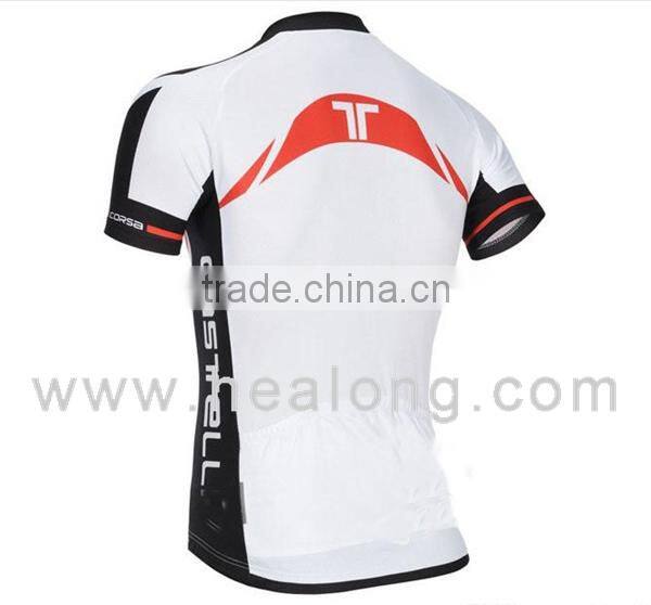 stretchy zipper collar factory price cycling uniform set
