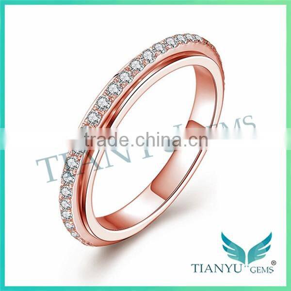 Lady's 24K Gold Ring Super White Round Cut Moissanite Diamond Rings Wedding Ring for Jewelry