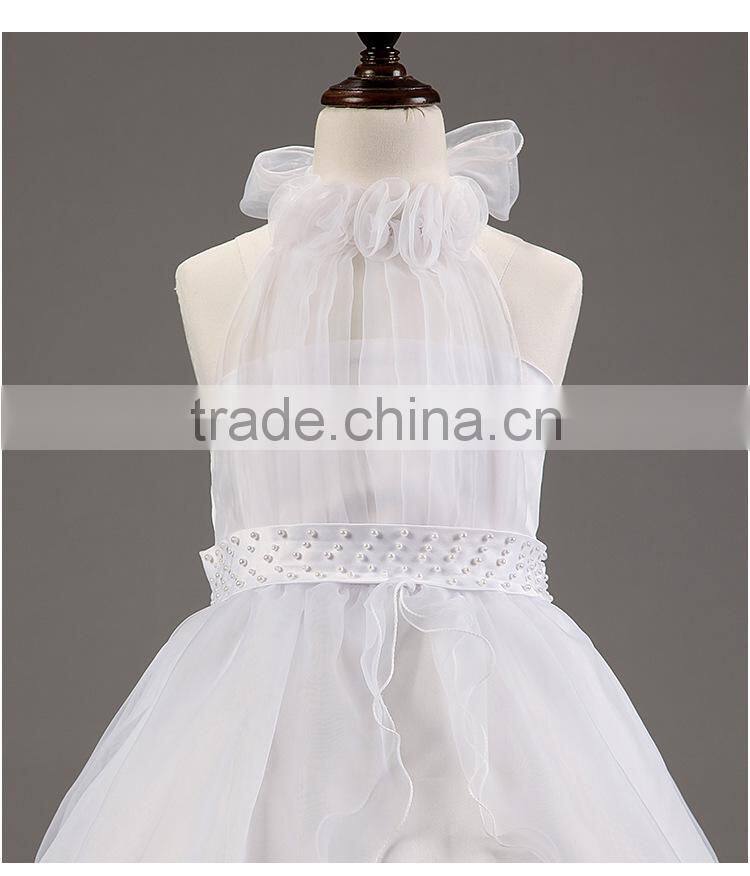 high quality girl's trailing wedding dress kids wedding dress summer flower girl dress skirt gauze white trailing skirt girls