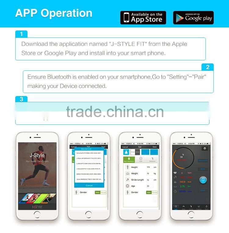 J-style wearable band Smart Bluetooth fitness tracker with Real -Leather band optional