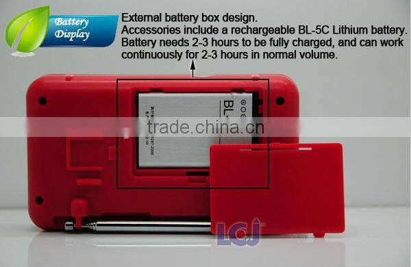 L-015 2015 hot mini fm auto scan radio with mp3 player and speaker